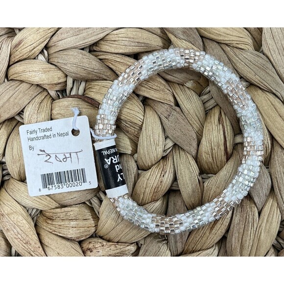 LILY and LAURA " Melted Metals “ Hand Crocheted Beaded Bracelet Multicolored - Picture 3 of 3